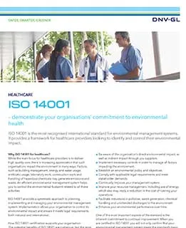 ISO 14001 - 可用于医疗领域的管理体系标准